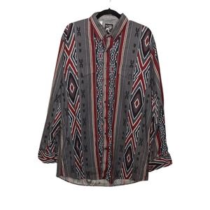 Vintage Roper Western Wear Aztec Button 1XT VTG Shirt Top Stripe All Over